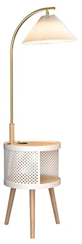 Rieort Luxe Lampadaire Lampadaire avec Support de Rangement de Table Lampes sur Pied Station de Recharge sans Fil Pôle Lampe Salon Lampe Haute Lampadaire grâce