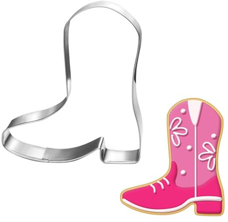 LUBTOSMN Cowboy Boot Cookie Cutter-3.5 Inch-Diswasher Safe-Biscui Cookie Cutter Fondant Mold for Baking