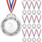 Geepen 12 Stücke Medaillen, Goldmedaille mit Halsbändern, Belohnungsmedaille für Kinder, Siegermedaillen, Goldpreise für Sport, Wettbewerbe, Party