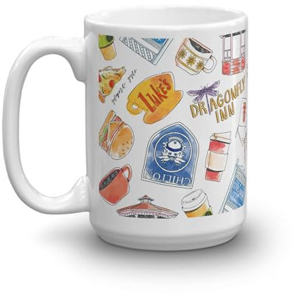Gilmore Girls All Over Print Wrap Mug – Officially Licensed Ceramic 15oz Coffee & Tea Mug, Gift for TV Show Fans & Collectors