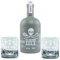 Set de regalo 2 vasos + 1 botella de ron caribeño, regalo personalizado grabado con láser con toque personal, vasos de ron grabados, caja de regalo (con ron Sea Sherd 40% Vol, cristal de 200 ml de ron
