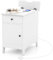 COSTWAY Slim Side Table with Charging Station, Narrow Bedside Table Nightstand with Drawer, Storage Cabinet and Magazine Rack, Flip Top Sofa End Table for Small Space, Living Room, Bedroom (White)