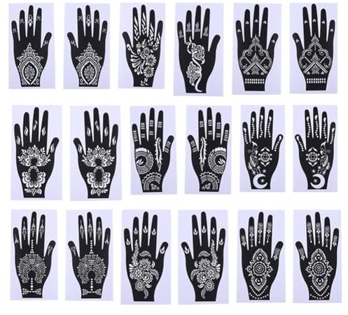 Faeymth Henna-Tattoo-Set, Temporäre Tattoo-Vorlage, Hand-Henna-Tattoo-Aufkleber, Indischer Tattoo-Aufkleber, Selbstklebender Tattoo-Aufkleber