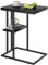 Huhote C Shaped End Table, Sofa Tables, Coffee Table Under Sofa, Small Couch Side Snack Tables, TV TrayTable for Small Space, BedsideTable with Metal Frame for Living Room & Bedroom, Black