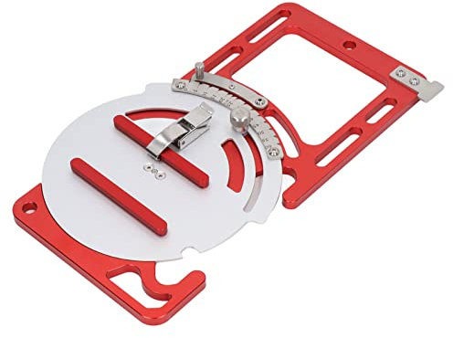 Culnflun Rail De Guidage pour Scie Circulaire, Rail de guidage carré réglable en métal, scie électrique réglable acier inoxydable angle réglable de 0 à 60° pour scie circulaire à bois (rouge/argent)