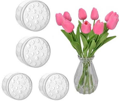 4 Pezzi Supporto a Spirale Ikebana, Twister di Bouquet Trasparente, Supporto per Stelo a Spirale per Vasi, Anello Porta Stelo a Spirale, Riutilizzabile Composizioni Floreali, per Decorazione di Nozze