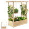 RELAX4LIFE Fioriera da Esterno in Legno, Aiuola Rialzata con Grigliato e Drenaggio, Porta Vasi di Fiori e Rampicanti per Giardino/Balcone/Terrazza (Naturale)