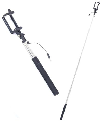 PARENCE.- PARENCE.- Lot de 2 Perches à Selfie Universelles pour Smartphone - Bouton Prise Photo - Prise Jack Connecteur - J'usquà 1 mètre de Longueur Dépliée, Couleur Aléatoire - 2 Pièces