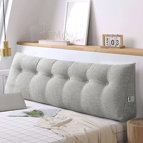 OHMG 180CM XXL Rückenkissen Bett,Lang Keilkissen Hohen Rückenkissen Kissen Bettkissen Rückenlehne Nackenstützkissen Rückenstützkissen Lordosenstütze Lesekissen für Bett und Sofa 