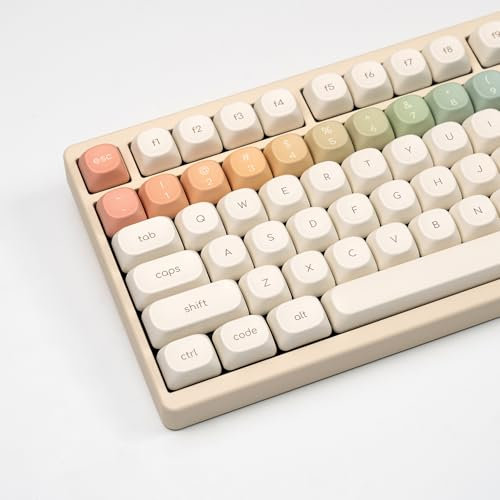 Cute MOA Profile Keycap,125 Keys Pbt Keycap, Dye-Sublimation Keycap Set with Keycaps Puller for Mechanical Keyboard 60% 75% 100% (rainbow)