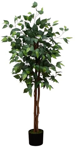 Nearly Natural 4ft Artificial Double Trunk Ficus Tree - Indoor Fake Tree with Bendable Branches - Greenery Inspired by Nature