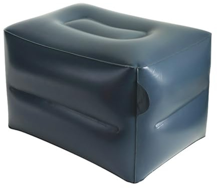 Repose-pieds Gonflable de Voyage Hauteur Réglable - Coussin Ergonomique Avion Voiture Train pour Kids Adultes | Remplit Espace Siège Dormir Confortablement Vol PVC Résistant Compact Portable