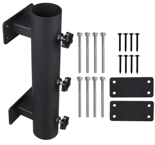 Sandyseptember Heavy Duty For Umbrella Clamp for Balcony Installation Fits Poles Diameter 23mm 38mm Steel Construction Parasol Holder for Secure Outdoor Setup