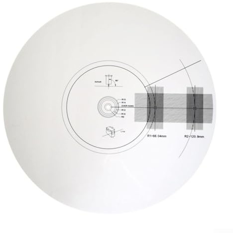 Eawfgtuw Für Acryl-Plattenspieler, Phonograph-Kartuschen, Ausrichtungs-Winkelmesser, 300 mm Durchmesser, für Vinyl-Schallplatten-Setup, doppelseitiges Kalibrierwerkzeug mit Skaten
