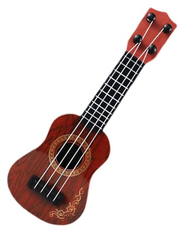 Mini-Gitarre und Ukulele für Kinder - Saiten-Spielzeuginstrument, realistisch für die antike Musikerziehung, praktisch und einfach zu spielen, zufällige Kombination von Farben und Mustern |