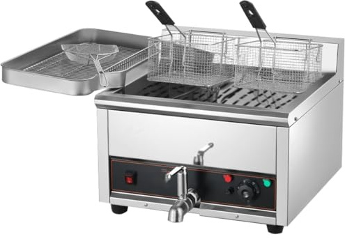 Commercial Deep Fryer with Tubular Burner and Cold Zone for Efficient High-Volume Cooking