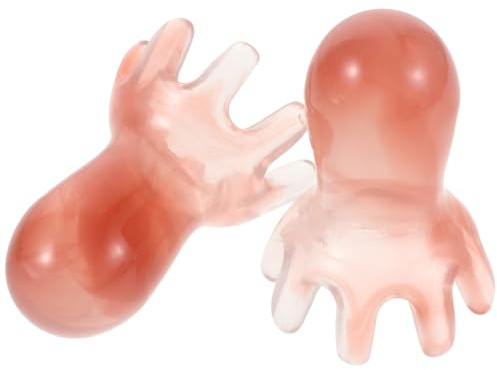 FONDOTIN 2 Stück pack Oktopus Kopfhautmassagegerät Tiefenmassage mit Akupressurpunkten Rosa Kopfhautbürste Kamm Tragbar für Stressabbau und Haarpflege