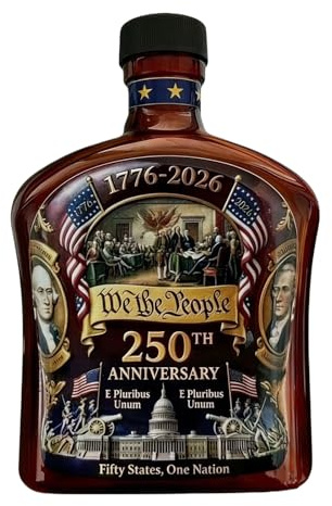 Whisky Decanter - Commemorative Shot Glass, 250th Birthday Bottle Container, Whisky Glasses for Gift | Memorial Glasses for Dad Boyfriend Grandad Home Bar