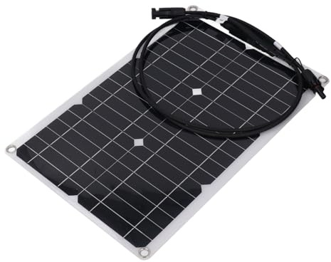 Cocoarm Panneau Solaire Flexible 20W, 18V Monocristallin pour Batterie de Camping-car ou Bateau avec Contrôleur, Support 300W