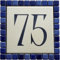 GUIZZO Creart - Numero Civico Esterno Personalizzato in Ceramica, Targhetta Personalizzata Via/Nomi con Cornice Mosaico, Targhetta Porta Ingresso Personalizzata Made in Italy, 12x12H cm, Blu/Panna