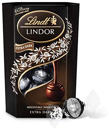 Lindt Lindor 60% Chocolate Truffles Box - Approx 16 balls, 200g - Chocolate Truffles with a Smooth Melting Filling - Gift Present - for Him and Her - Valentines Day, Birthday, Celebrations, Congratulations, Thank you