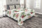 ABAKUHAUS Hawaii Tagesdecke Set, Palmen Hibiscus, Set mit Kissenbezügen Sommerdecke, für Doppelbetten 264 x 220 cm, Reseda Grün Hellrosa Rubin