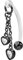 PIERCINGLINE PMFK Bananabell + Chirurgenstahl Design KETTE + 2 KRISTALL HERZEN Piercing Intimbereich Bauch Schwarz