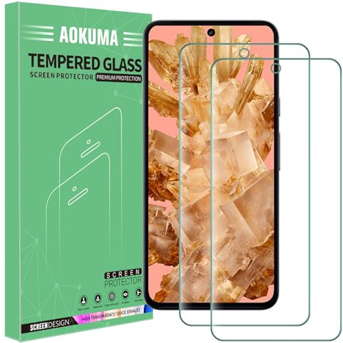 AOKUMA Verre Trempé compatible Google Pixel 8, [Lot de 2] Protection d'écran Pour Pixel 8 [0.26mm] [Extrêmement résistant aux rayures] [Haute définition][Facile à installer]