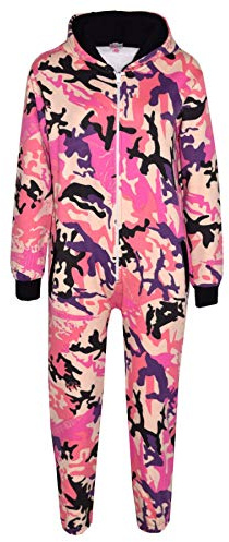 A2Z 4 Kids Plain Girls Boys Camouflage Onesie One Piece Super Soft - Onesie Camo Baby Pink 7-8