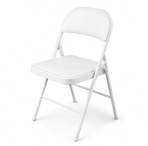 Oypla Heavy Duty White Padded Folding Metal Desk Office Chair Seat