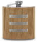 printplanet® - Holz Flachmann mit Name oder Text graviert - Schnaps-Flasche mit Namensgravur selbst gestalten - 3 Textzeilen