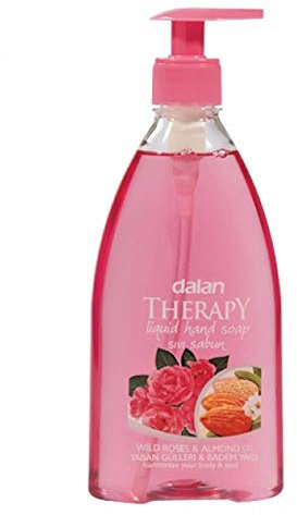 Dalan Therapy flüssige Handseife Pumpflasche - Wildrose & Mandelöl - 3er Pack (3x 400ml)