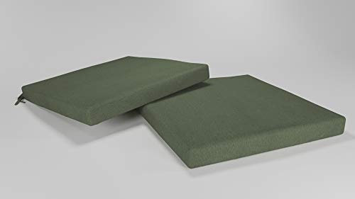 Rollmayer 2er Set Stuhlkissen wasserdicht und regenfest Stuhlauflage Sitzkissen Sitzpolster Auflage für Stühle in Haus und Garten Kollektion Velvet (Olivgrün 21, 40x40x4cm)