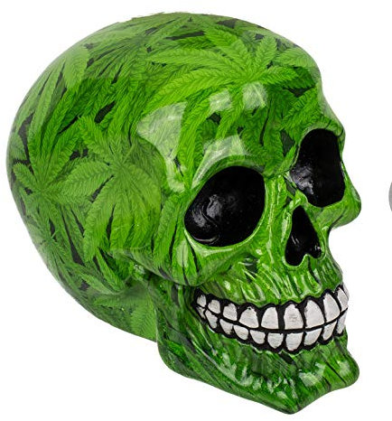 MIK funshopping Spardose Sparbüchse Totenkopf Skull (Schädel mit Blätterdesign)