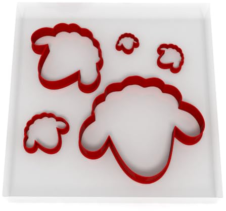 Lot de 5 emporte-pièces en forme de tête de mouton pour pâte à sucre