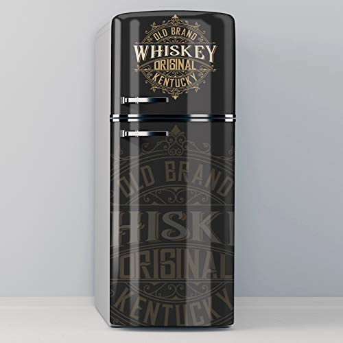 Dekorativer Vinyl-Aufkleber für Kühlschrank, Blasenfrei, Old Brand Whiskey (70 x 185 cm)