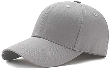 Bakicey Baseball Cap Unisex - Kappe Aus Baumwolle für Erwachsene, Casual Reine Farbe Baseboard Mütze Verstellbar für Damen Und Herren (Grau)