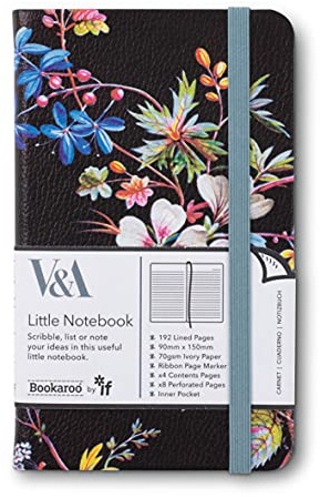 IF V&A Bookaroo (A6) JOURNAL - Kilburn svart blommig