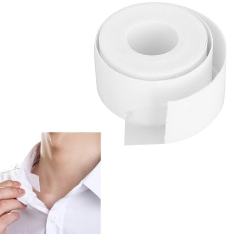 1 rotolo di protezioni monouso per il colletto, fodera invisibile autoadesiva per camicie da uomo