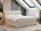 MKS MEBLE Boxspringbett 160x200 mit Bettkasten Beige Samt, Bett mit Matratze H3 Topper, Polsterbett 160x200 mit Bettkasten Kopfteil, Boxspringbett mit Matratze H3, RICO Beige Velvet