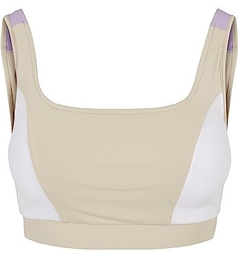 Urban Classics Damen Ladies Color Block Bra BH, softseagrass/White/Lilac, L
