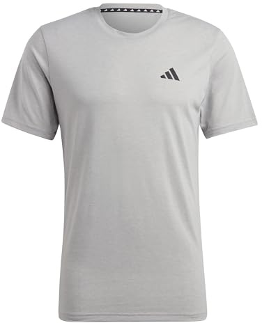 adidas Men's Essentials Feel Ready Training T-Shirt, Medium Grey Heather/White/Black, Large