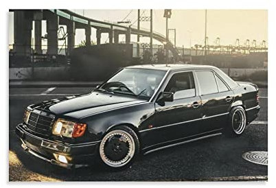 Auto-Poster Mercedes W124, dekoratives Gemälde, Leinwand, Wandkunst, Wohnzimmer, Poster, Schlafzimmer, Gemälde, 60 x 90 cm