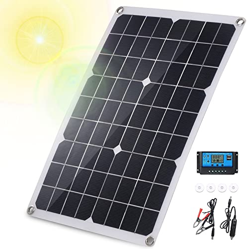 BAISHIFA Panneau Solaire 50 W 18 V Chargeur de Batterie Kit 10-60 A Contrôleur pour Caravane, Van Bateau Dual USB,100A