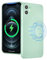 UEEBAI Wireless Charging Case For iPhone 12 6.1 inch, Liquid Silicone Built-in Magnets Phone Case Compatible with MagSafe Faster Charging Slim Fit Soft Microfiber Cover - Mint Green