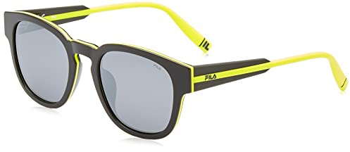 Fila SFI310V 6MYP Top Grigio+Giallo Lucido Sunglasses Unisex Acetate, Rounded, 51