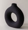 Kleine Schwarze Vase, niedliche Vase, ästhetische Vase, Schwarze Keramikvase, kleine Tischvasen für Tafelaufsatz, schwarzes Badezimmerzubehör, Schwarze Ornamente, Schlafzimmer, Schwarze