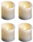 Novaliv 4er Set LED Stumpenkerzen klein - Echtwachskerze mit beweglicher Flamme flackernd - Timerfunktion für 6 Stunden Warmweißes Licht 7,5cm Durchmesser 7,5cm Höhe - 2 AA Batterien nötig