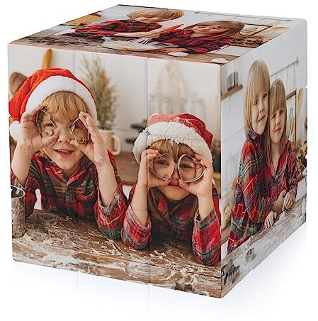 Personalisierter Zauberwürfel Foto/Personalisierte Rotierenden Cube mit/für Familie,Freunde,Geburtstag,Weihnachten,Personalisiertes Geschenk(6 Fotos)