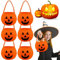 QIMMU Kürbis Tasche Halloween,6 Stück Halloween Kürbis Eimer,Halloween Korb für Süßigkeiten,Trick or Treat Bag,Halloween Kürbis Candy Bag,Halloween Süßigkeiten Tasche Kinder,Halloween Sammeltasche